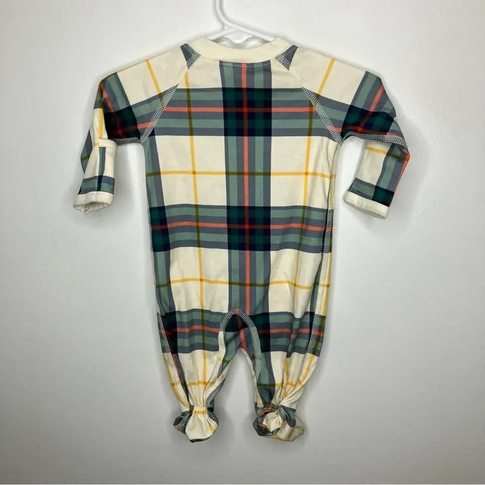 NWOT HANNA ANDERSSON Baby Footed Sleeper Pima Cotton Holiday Plaid Newborn